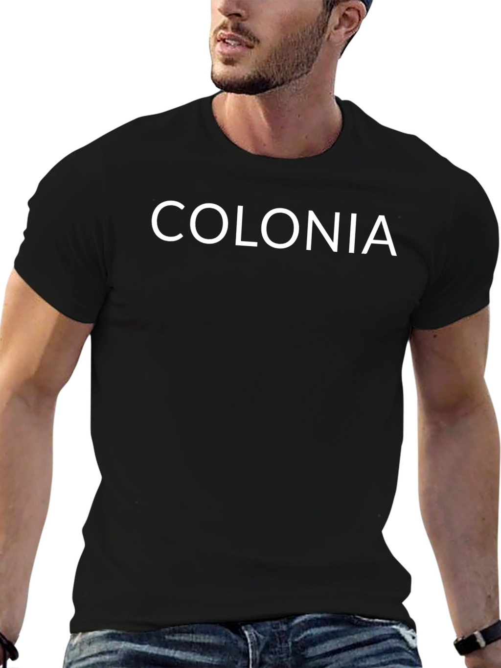 Colonia Graphic Tee - Classic Black Cotton T-Shirt