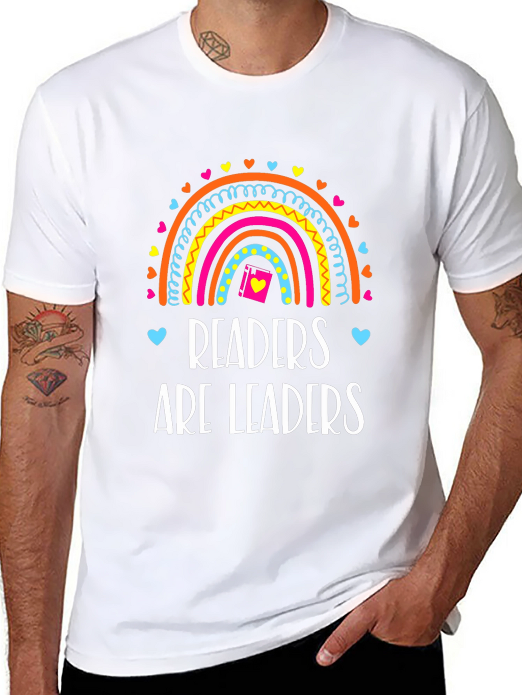Readers Are Leaders T-Shirt Rainbow Book Tee