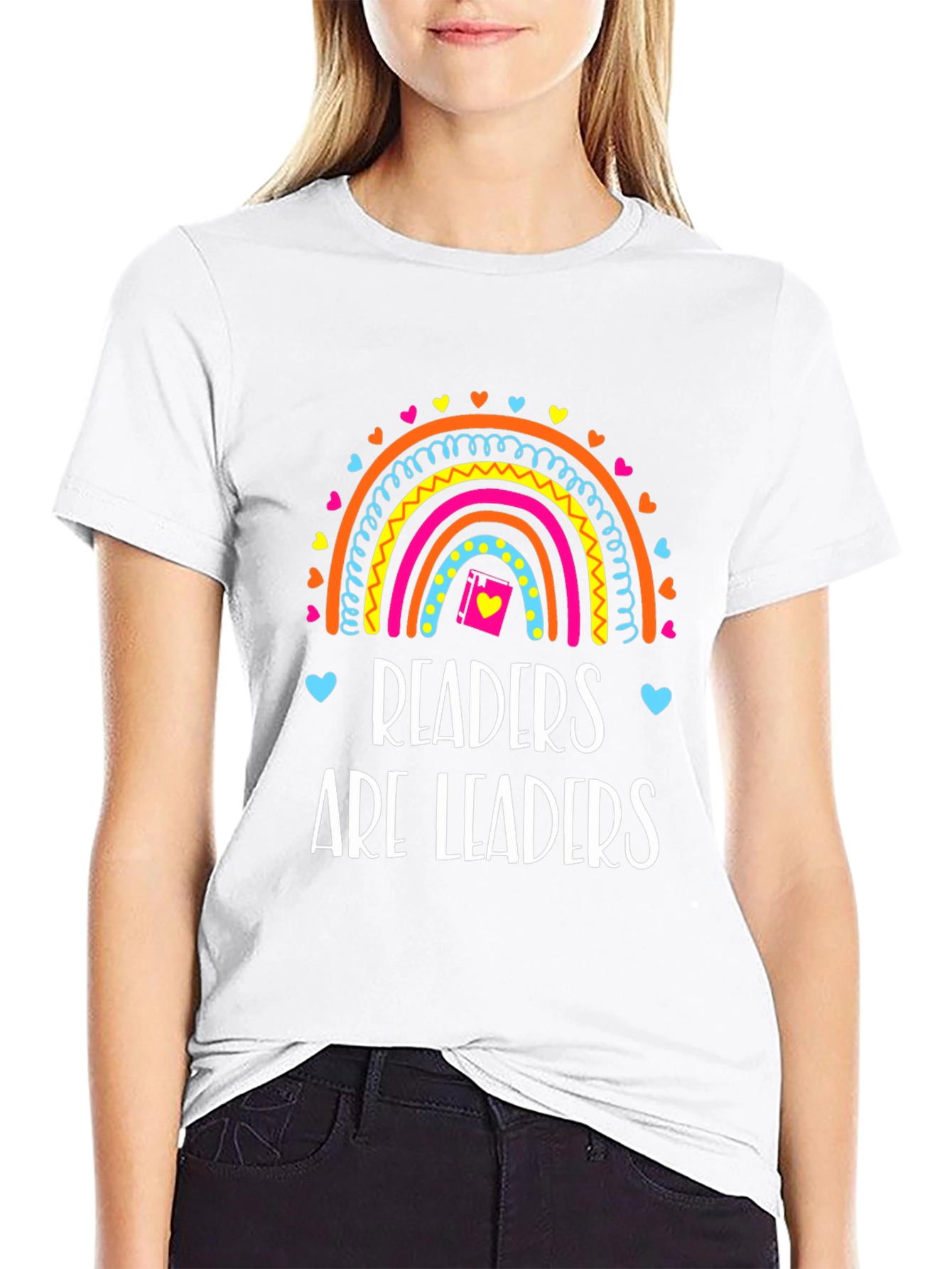 Readers Are Leaders T-Shirt Rainbow Book Tee