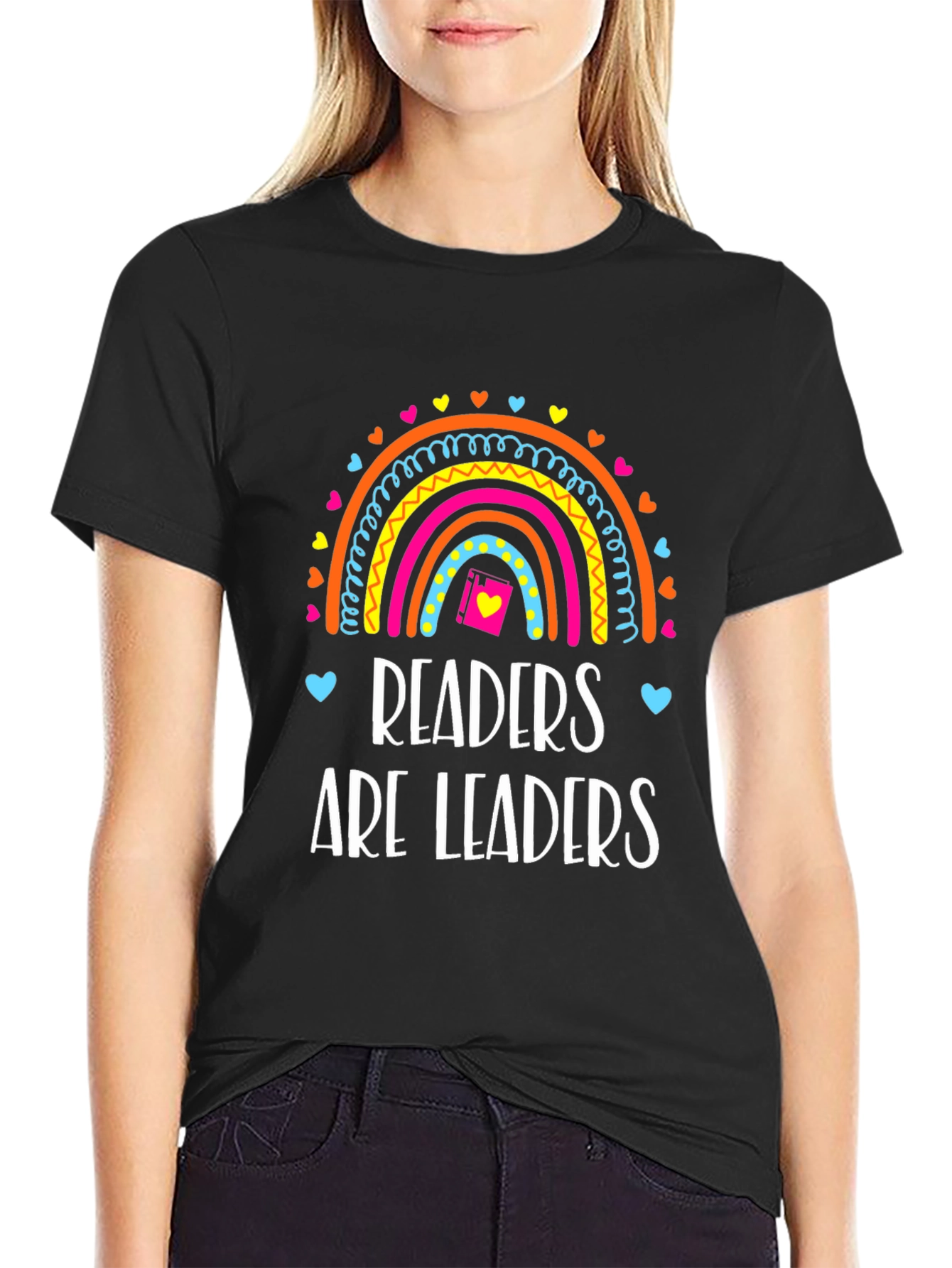 Readers Are Leaders T-Shirt Rainbow Book Tee