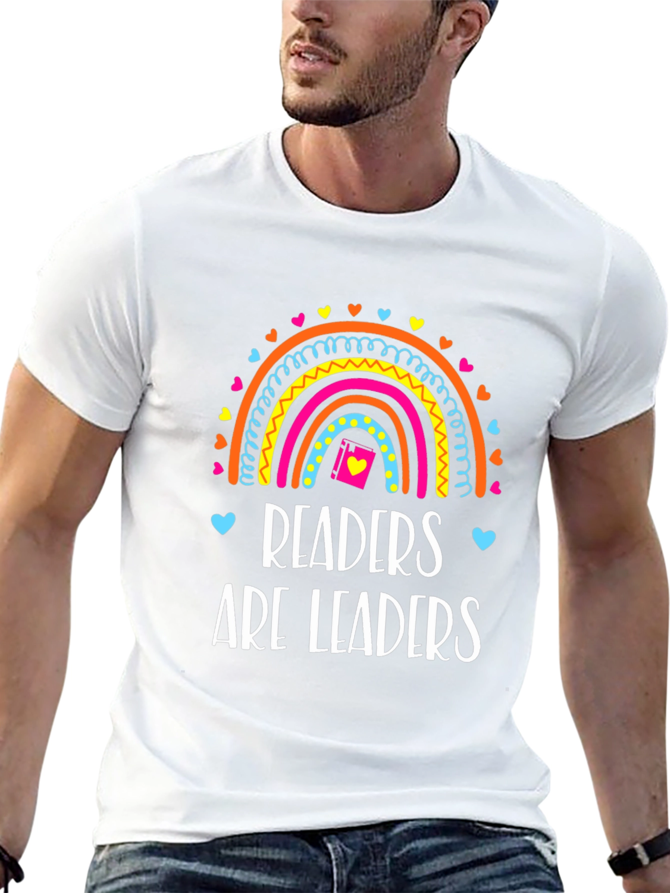 Readers Are Leaders T-Shirt Rainbow Book Tee