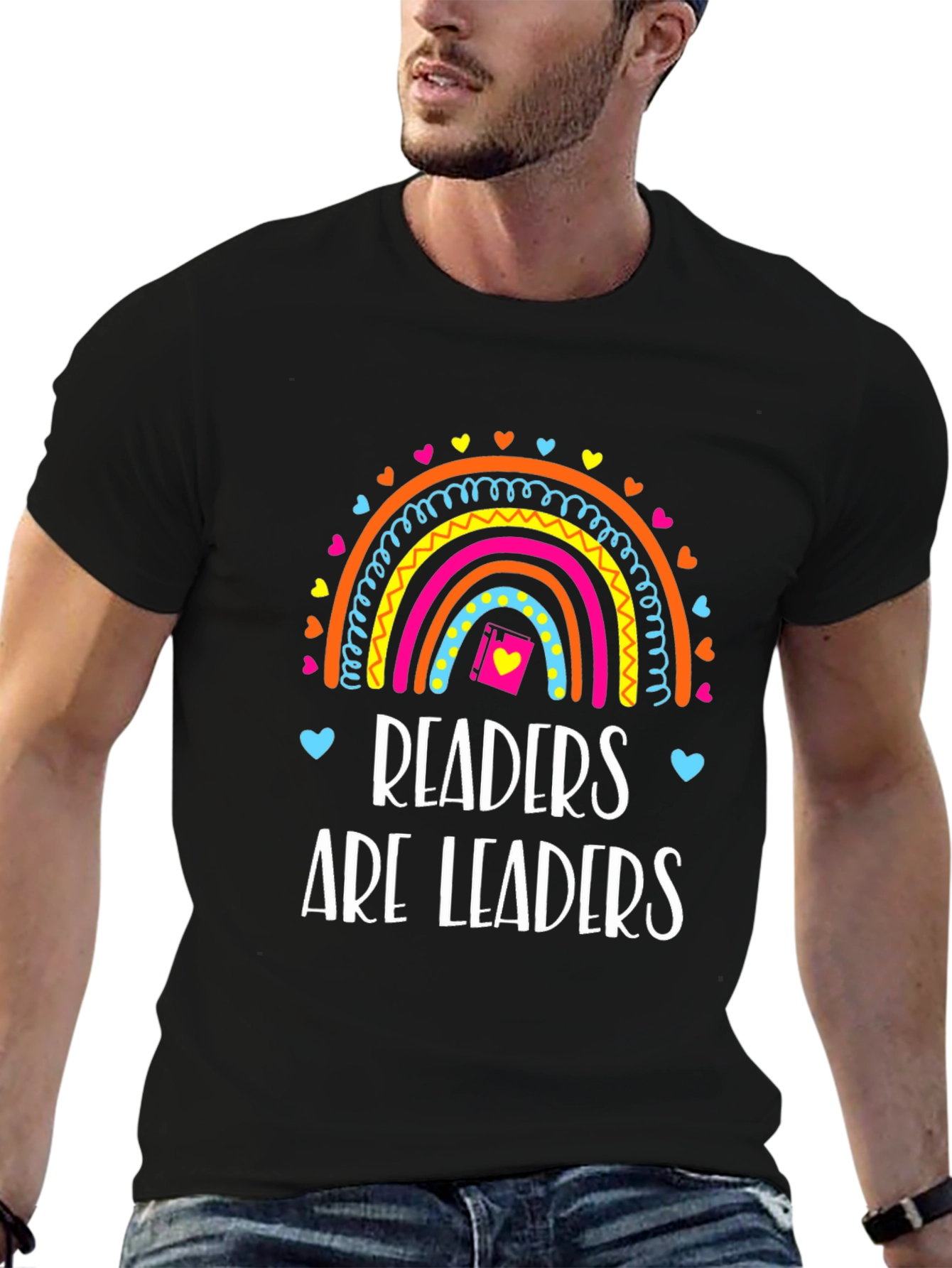 Readers Are Leaders T-Shirt Rainbow Book Tee