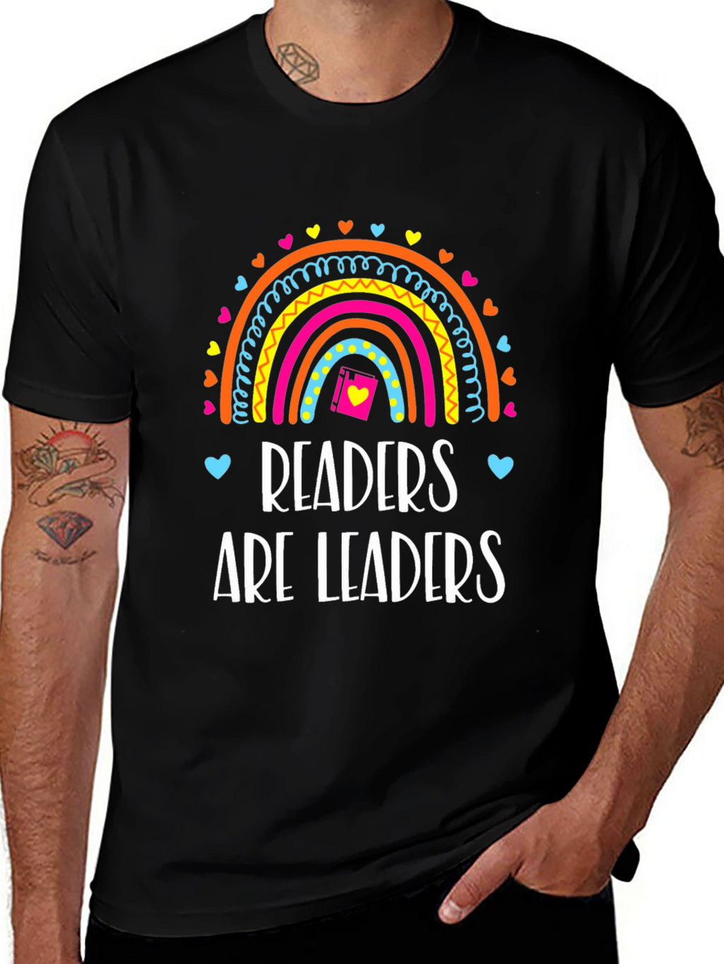Readers Are Leaders T-Shirt Rainbow Book Tee