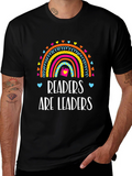Readers Are Leaders T-Shirt Rainbow Book Tee