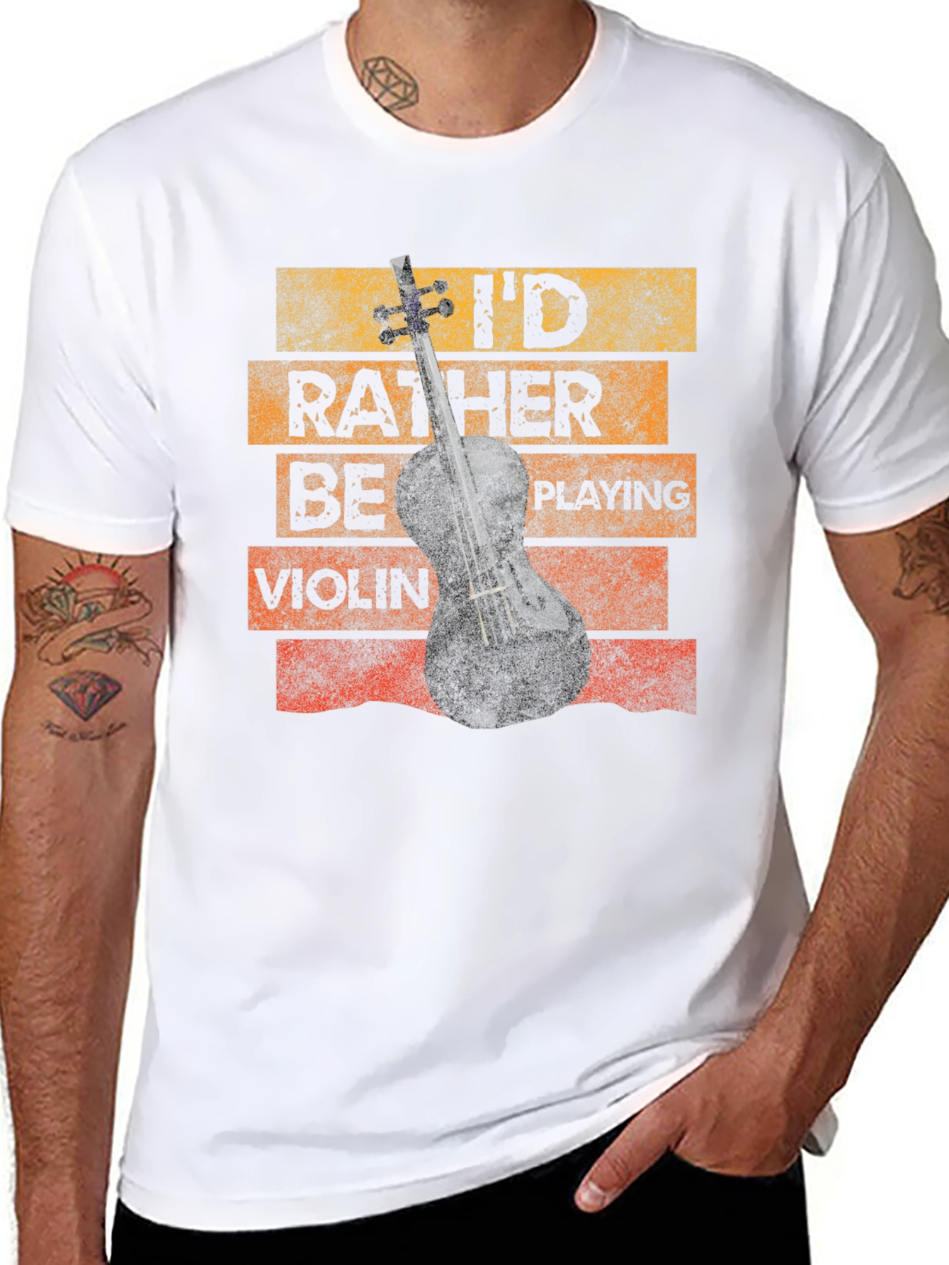 Id Rather Be Playing Violin Novelty T-Shirt