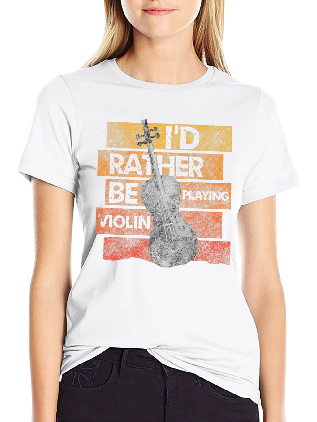 Id Rather Be Playing Violin Novelty T-Shirt