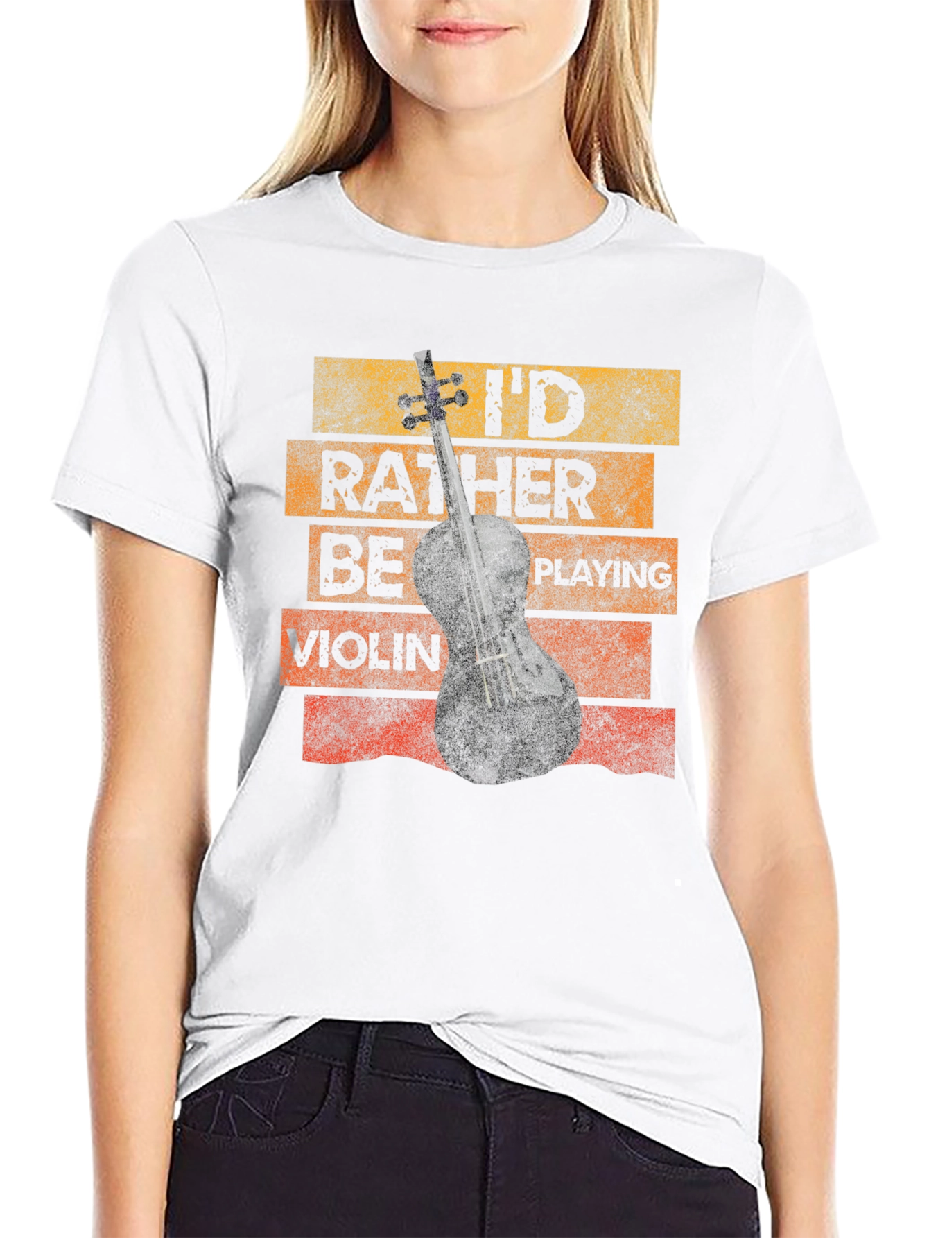 Id Rather Be Playing Violin Novelty T-Shirt