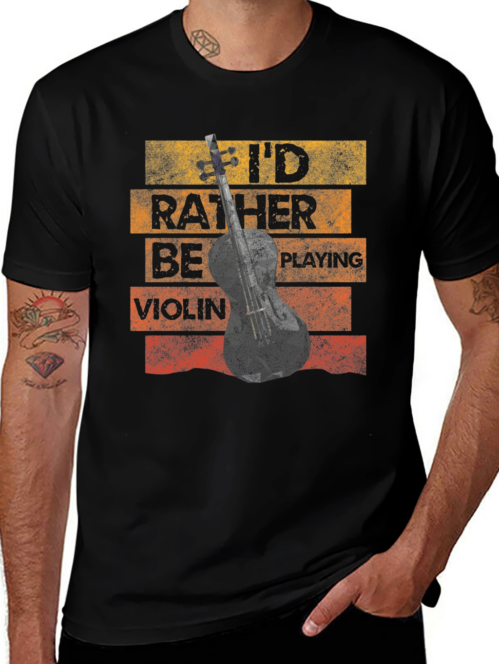Id Rather Be Playing Violin Novelty T-Shirt