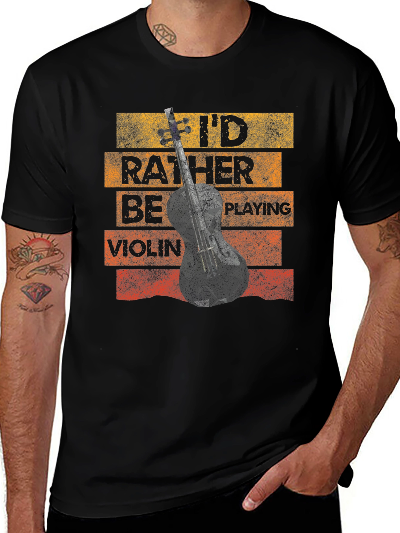 Id Rather Be Playing Violin Novelty T-Shirt
