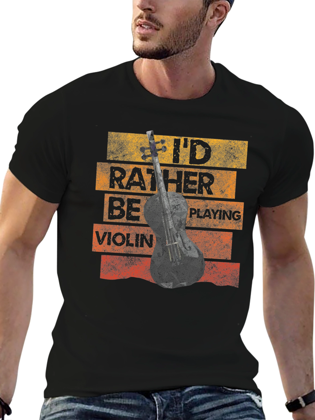 Id Rather Be Playing Violin Novelty T-Shirt