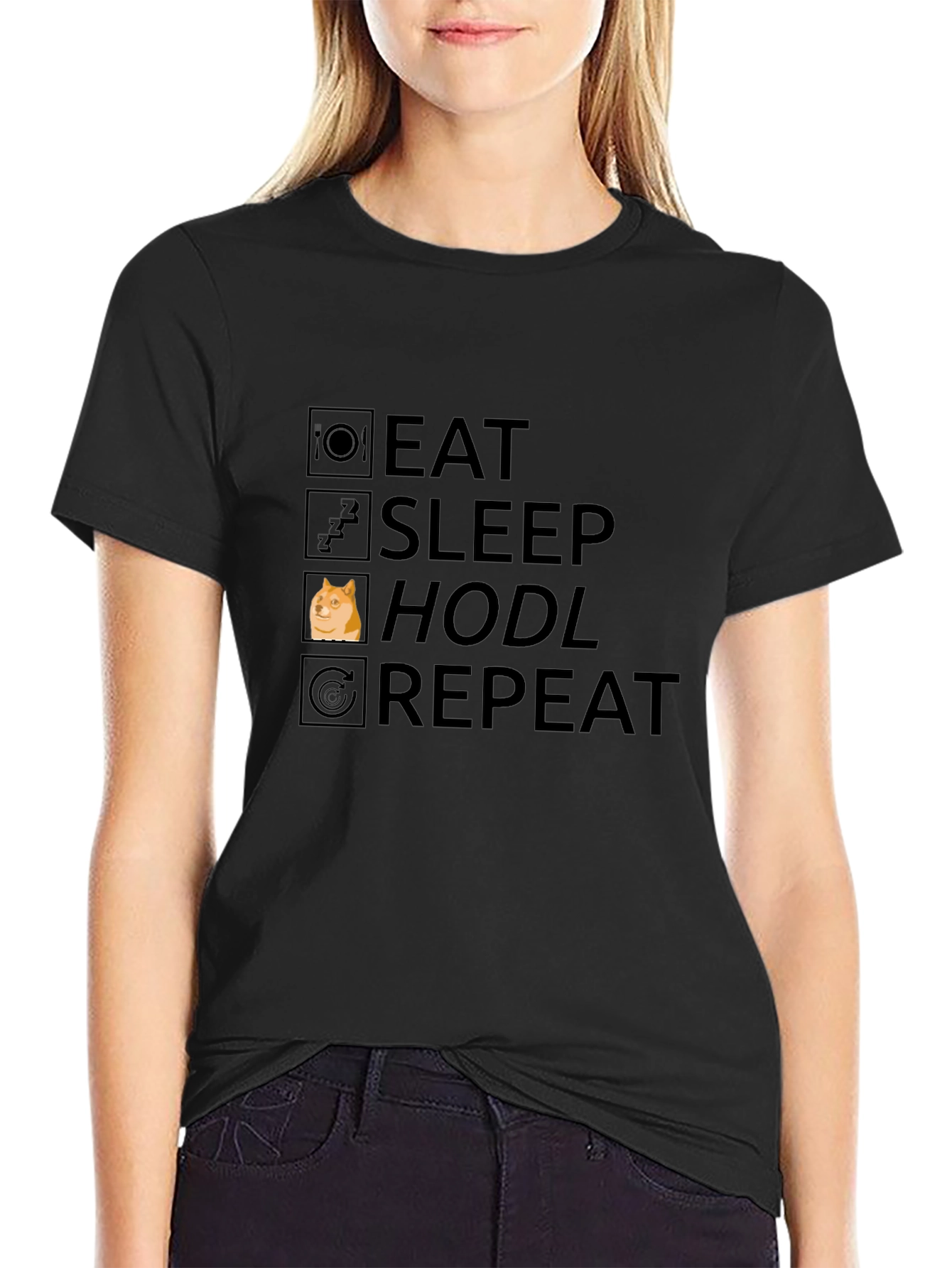 Eat Sleep Hodl Repeat - Meme T-Shirt