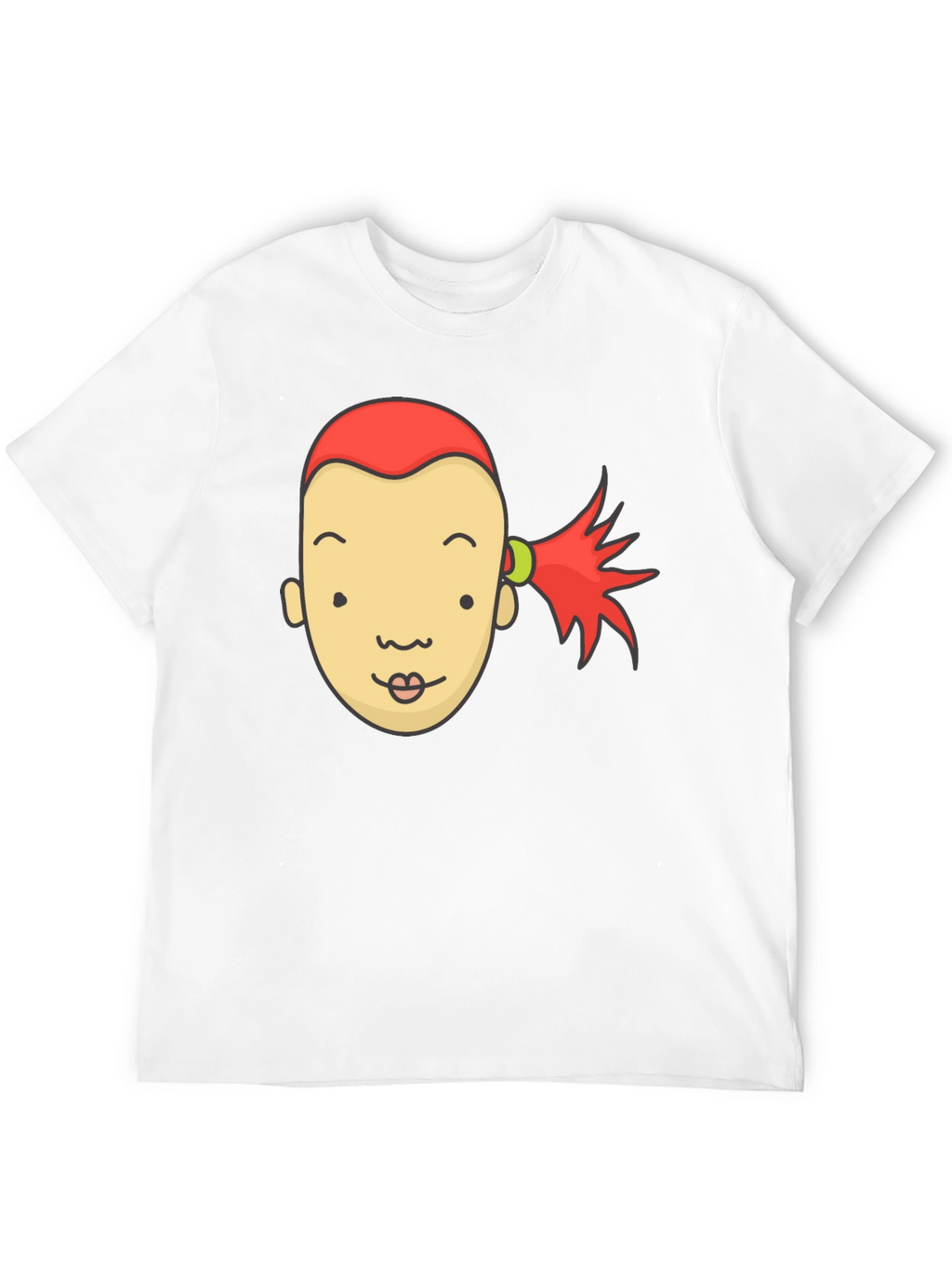 Cartoon Face Graphic Tee - Black Unisex T-Shirt