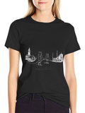 Istanbul Skyline Graphic Print Black T-Shirt