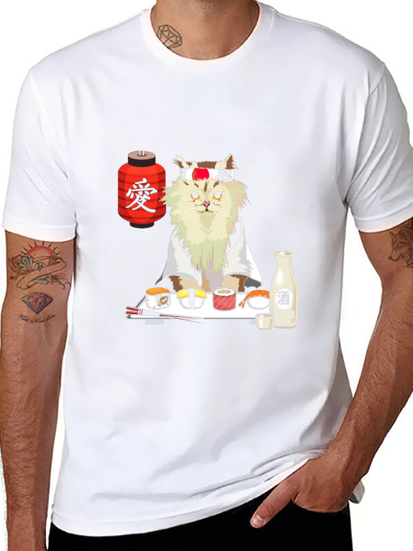 Sushi Cat T-Shirt - Japanese Chef Kitty Tee