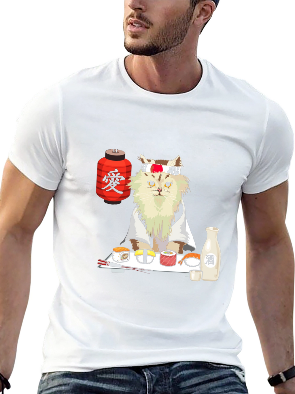 Sushi Cat T-Shirt - Japanese Chef Kitty Tee