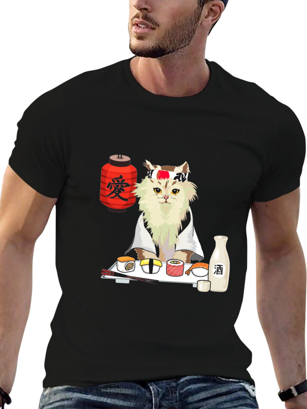 Sushi Cat T-Shirt - Japanese Chef Kitty Tee