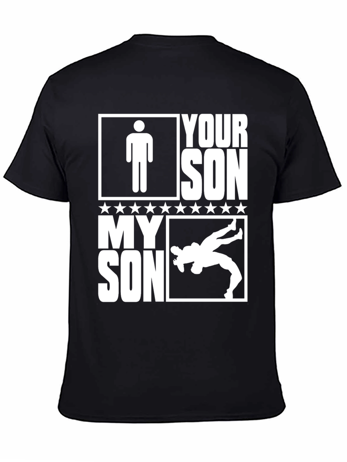 Your Son My Son Wrestler Graphic Tee - Black Cotton