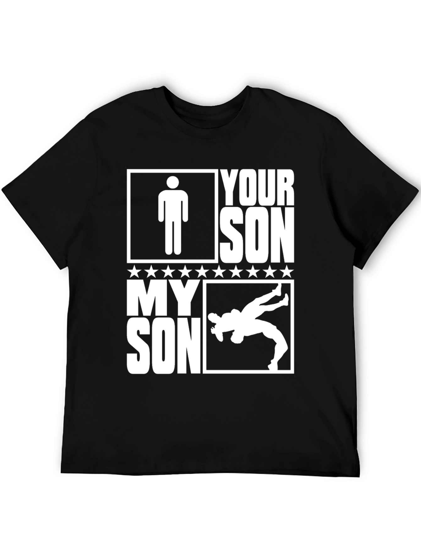 Your Son My Son Wrestler Graphic Tee - Black Cotton