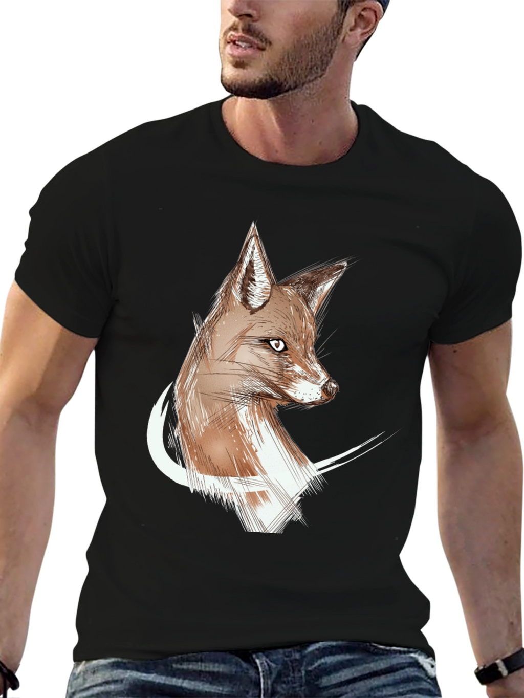 Fox Sketch Graphic Tee - Stylish Unisex T-Shirt