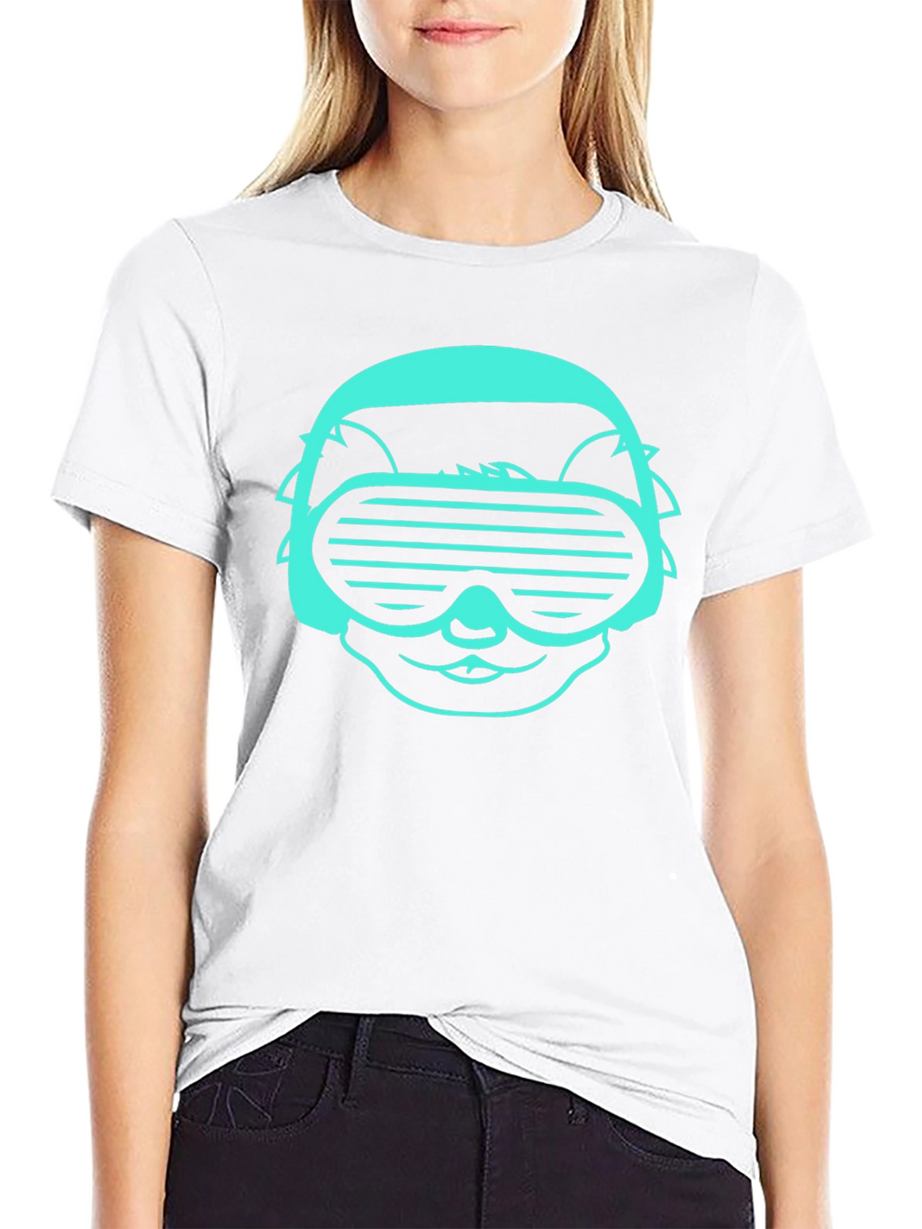 Cool Cat DJ Graphic Tee - Black T-Shirt