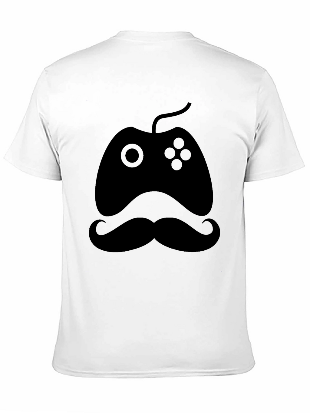 Gamers Mustache Tee - Black Cotton Blend