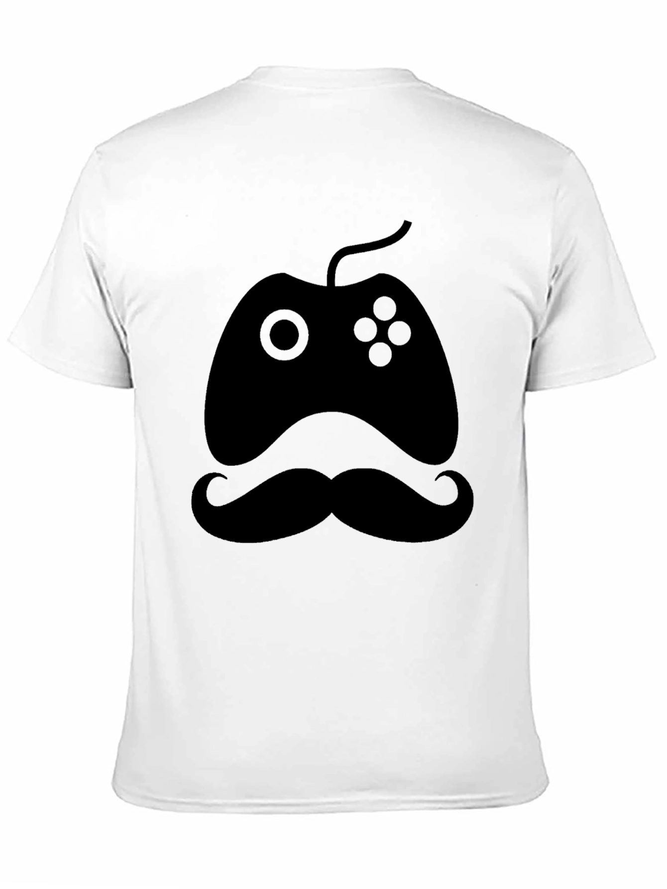 Gamers Mustache Tee - Black Cotton Blend