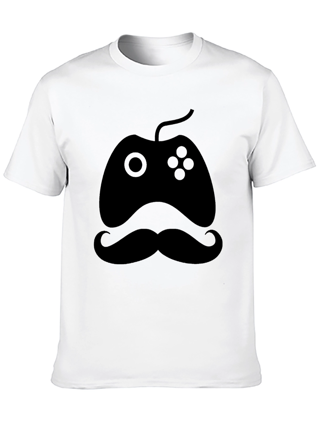 Gamers Mustache Tee - Black Cotton Blend