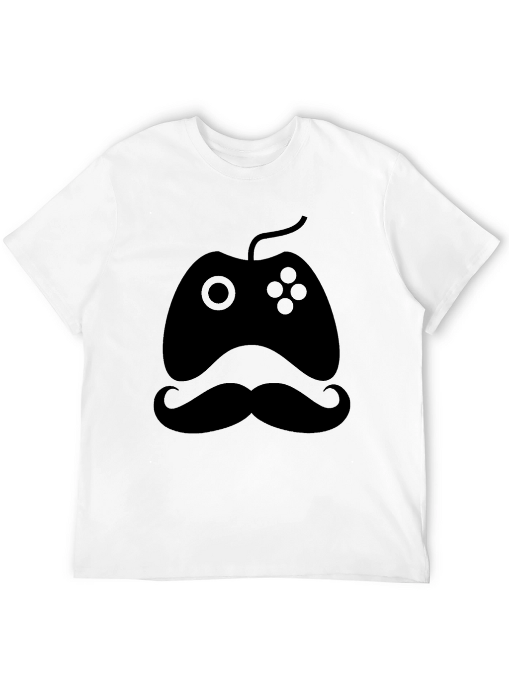 Gamers Mustache Tee - Black Cotton Blend