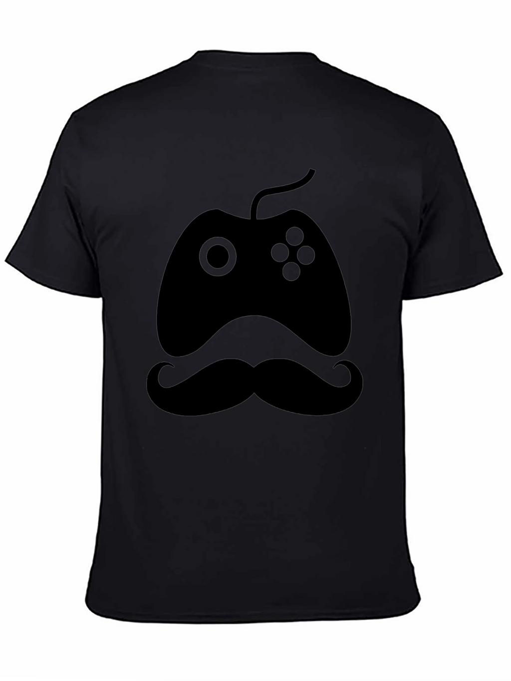Gamers Mustache Tee - Black Cotton Blend