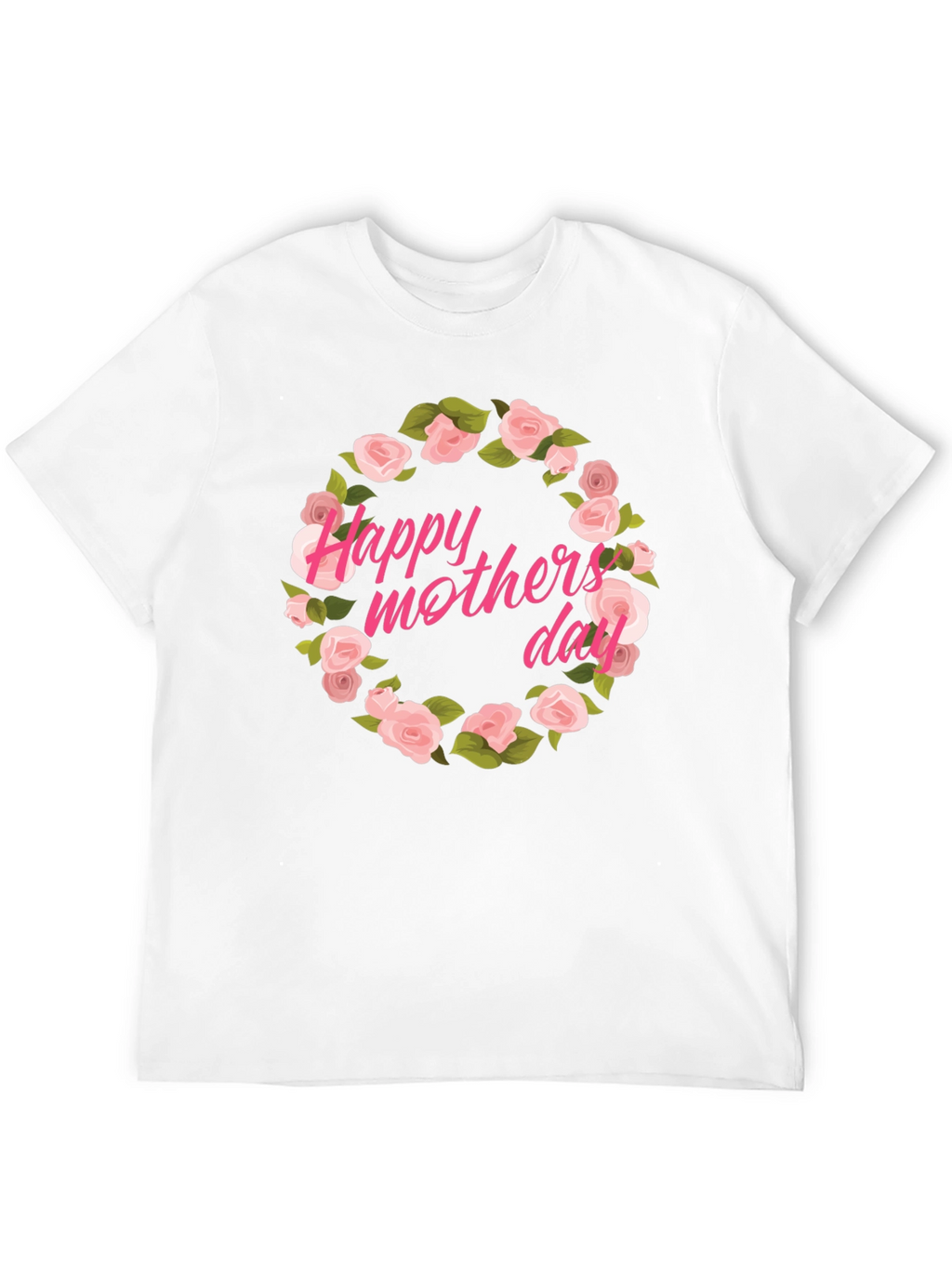 Happy Mothers Day Floral T-Shirt - Black