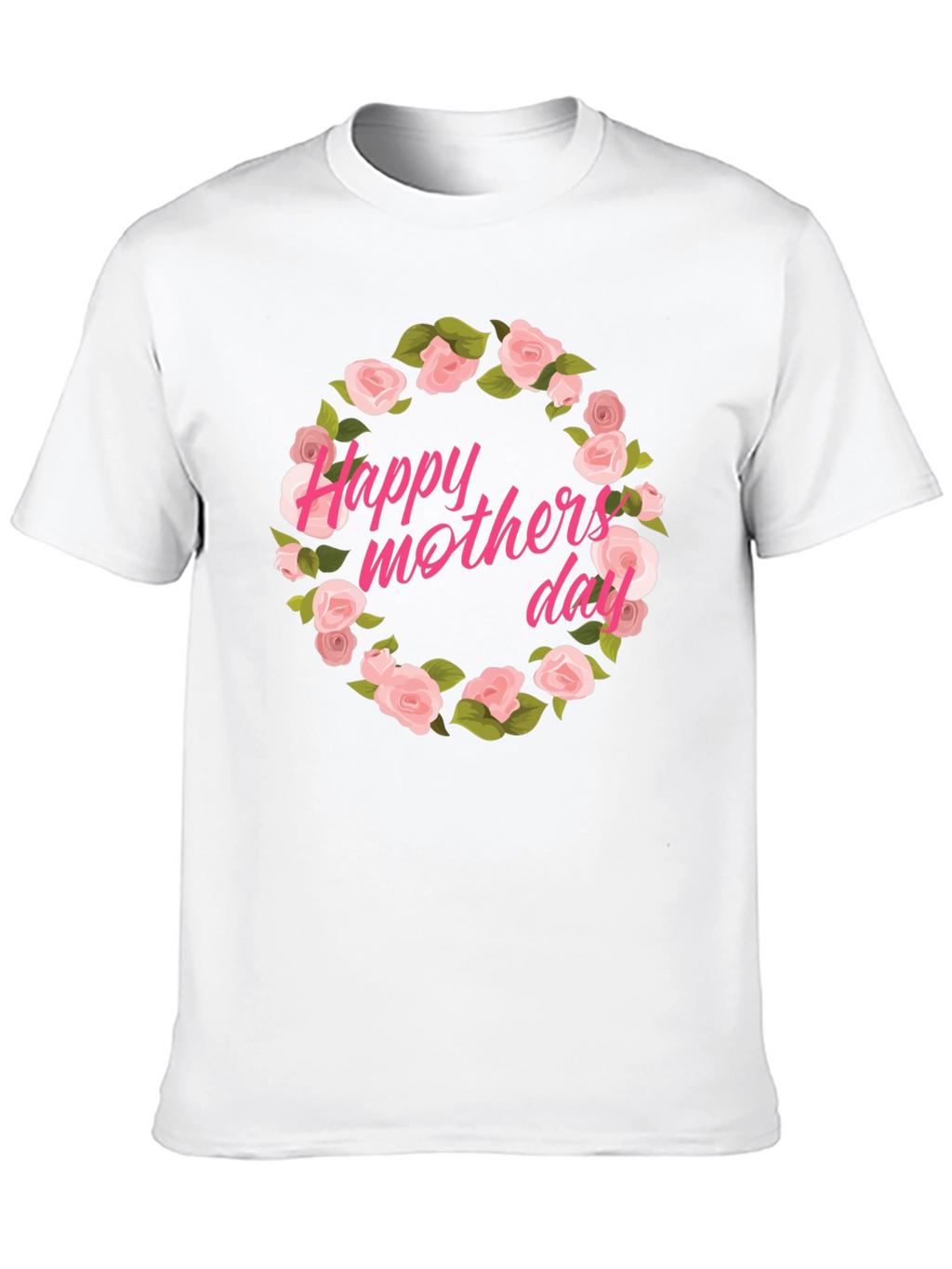 Happy Mothers Day Floral T-Shirt - Black
