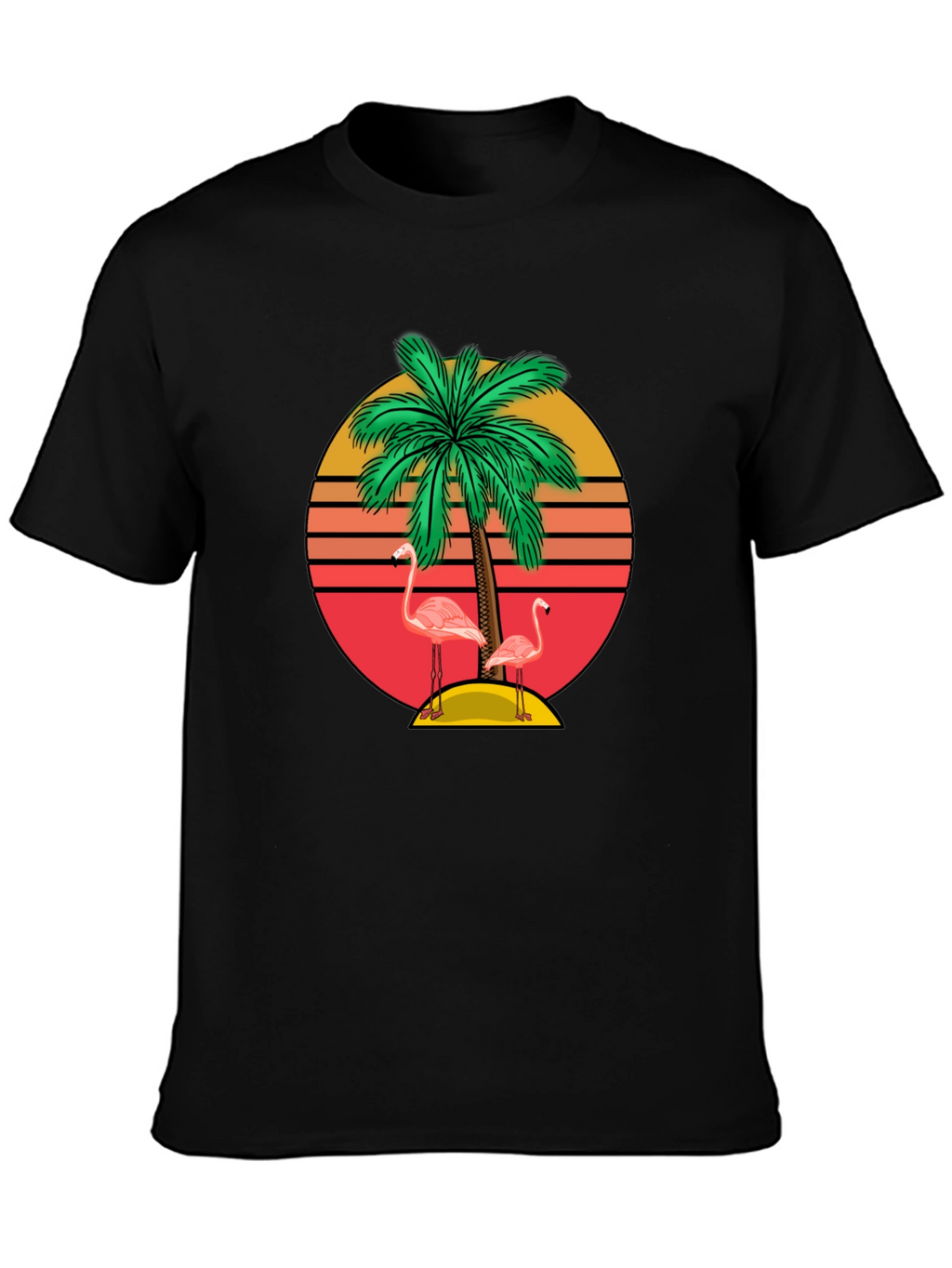 Retro Flamingo Palm Tee