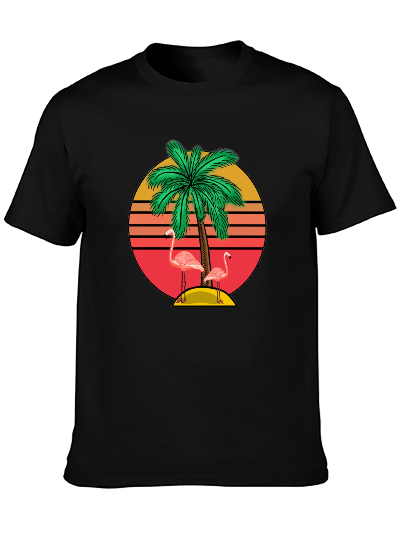 Retro Flamingo Palm Tee