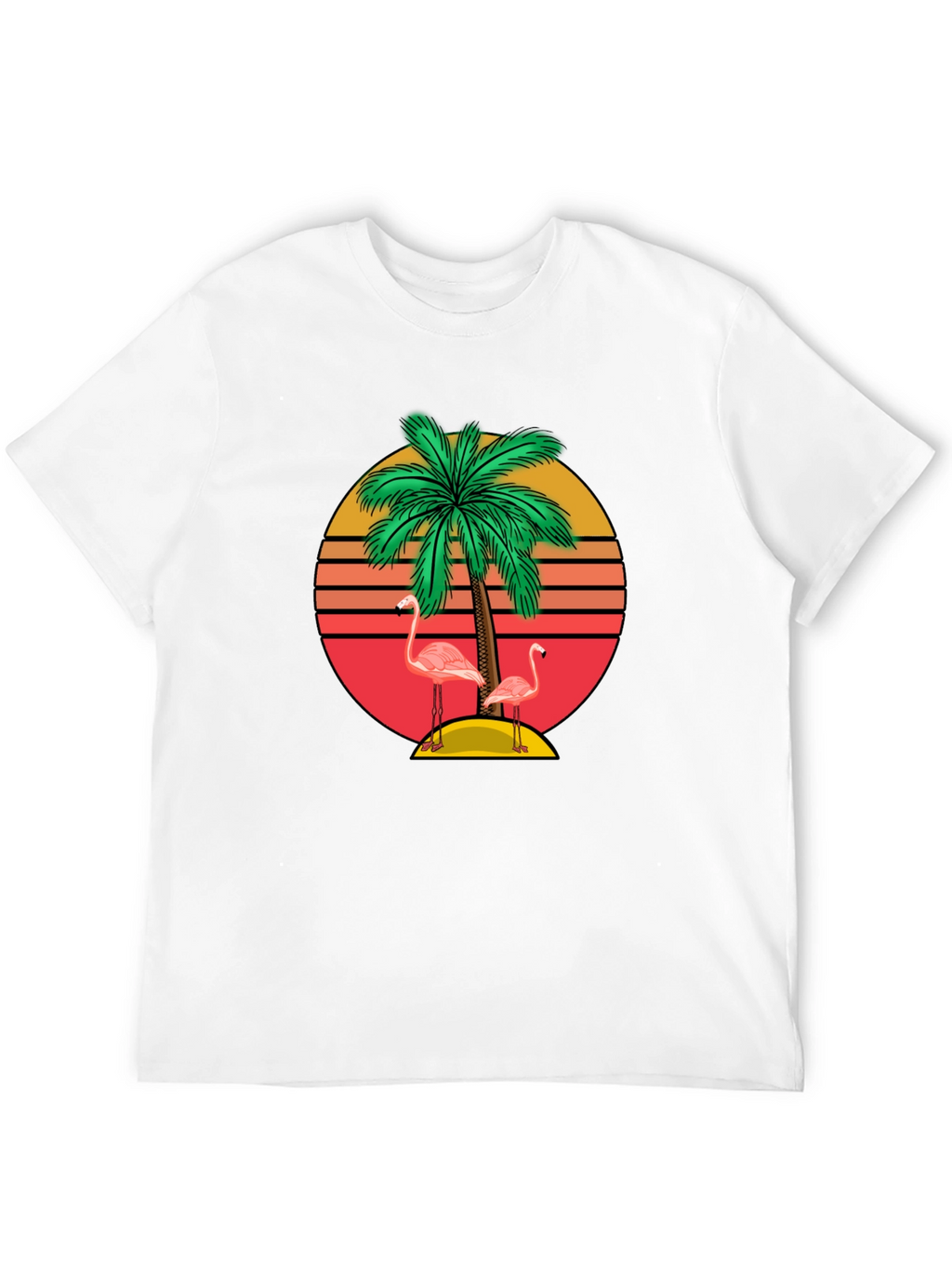 Retro Flamingo Palm Tee
