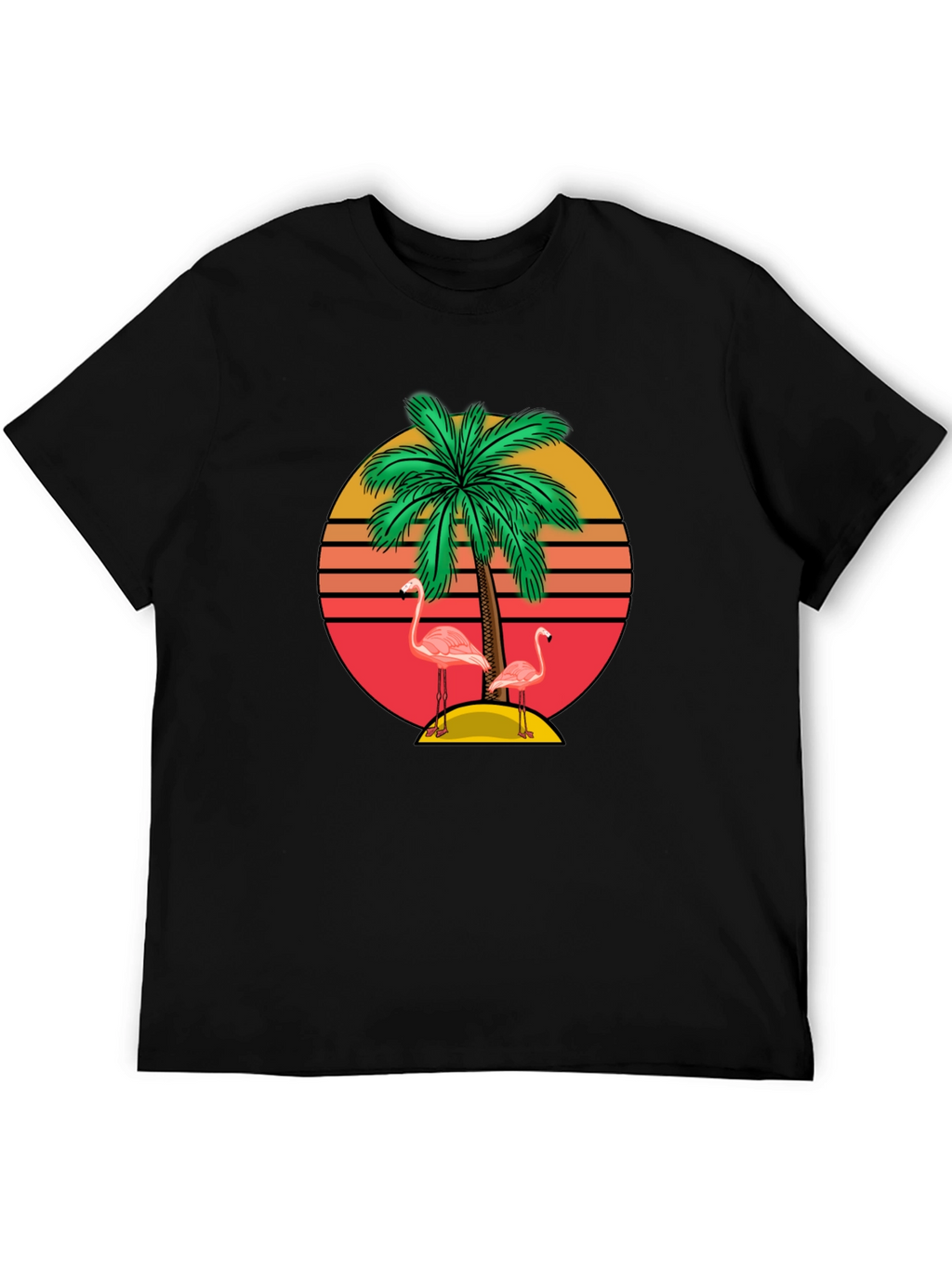 Retro Flamingo Palm Tee