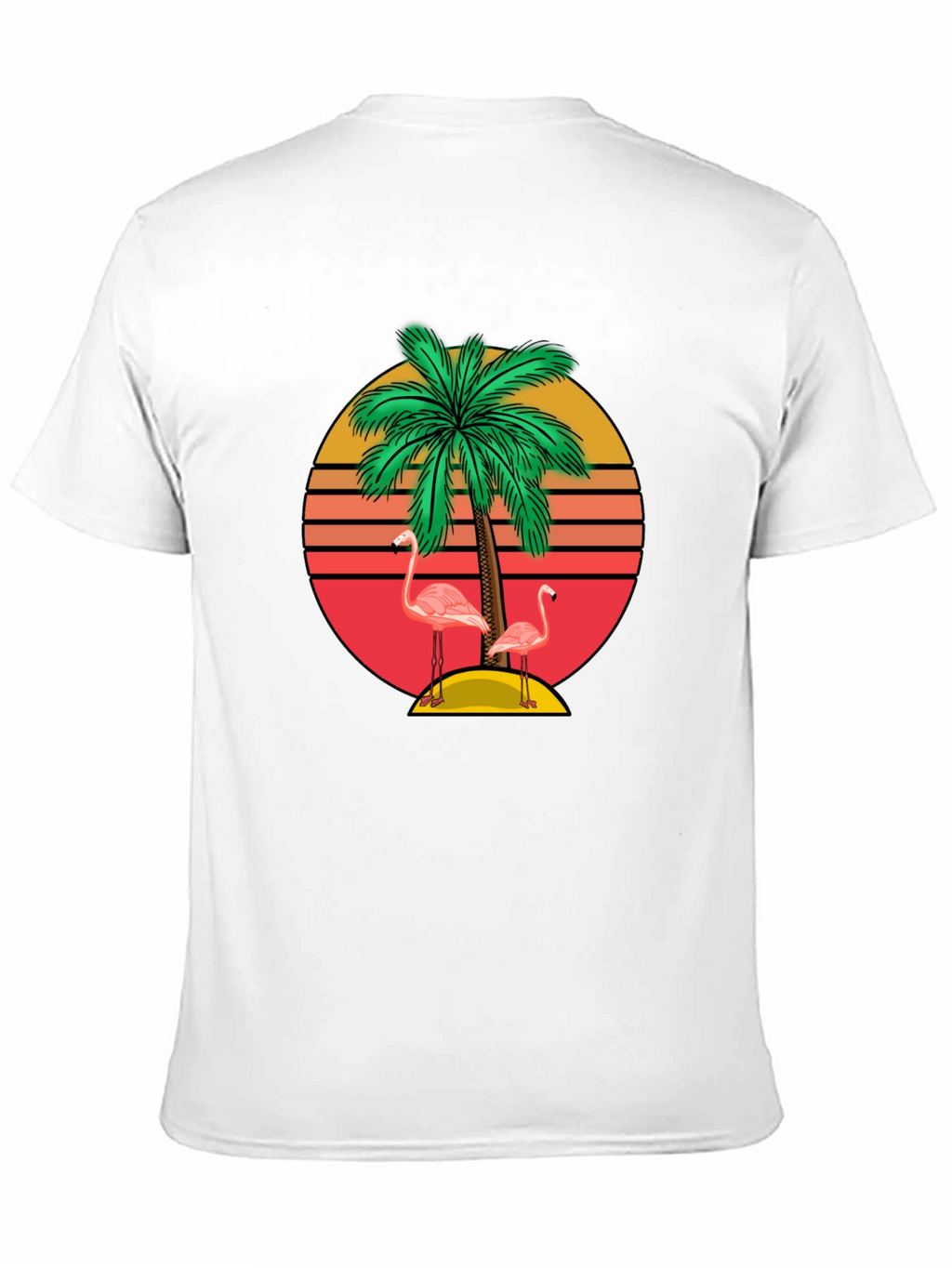 Retro Flamingo Palm Tee
