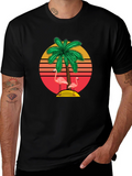 Retro Flamingo Palm Tee