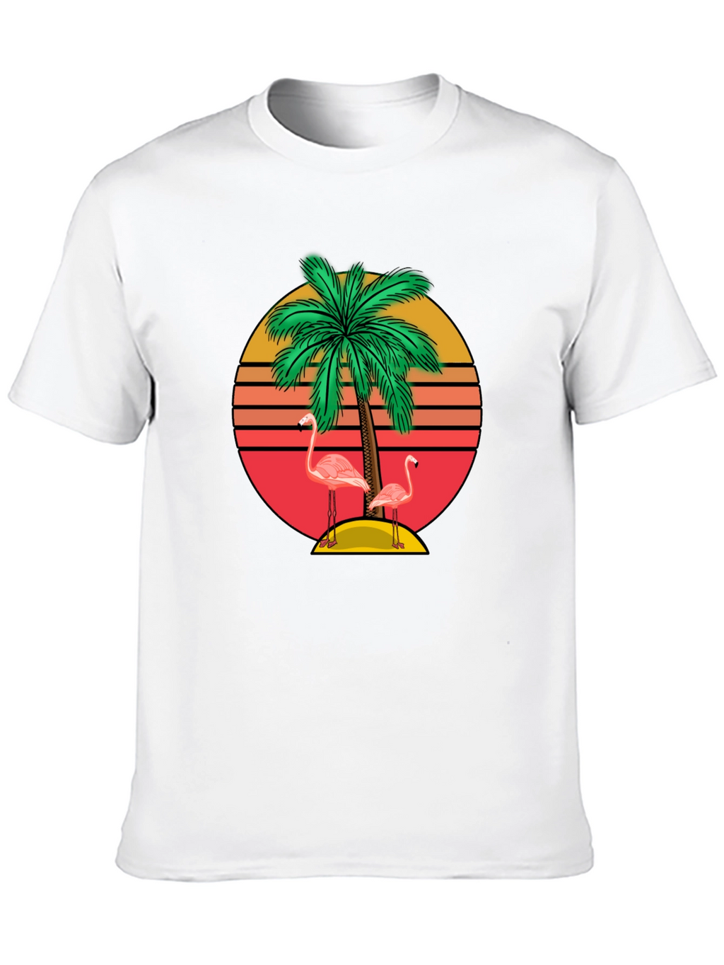 Retro Flamingo Palm Tee