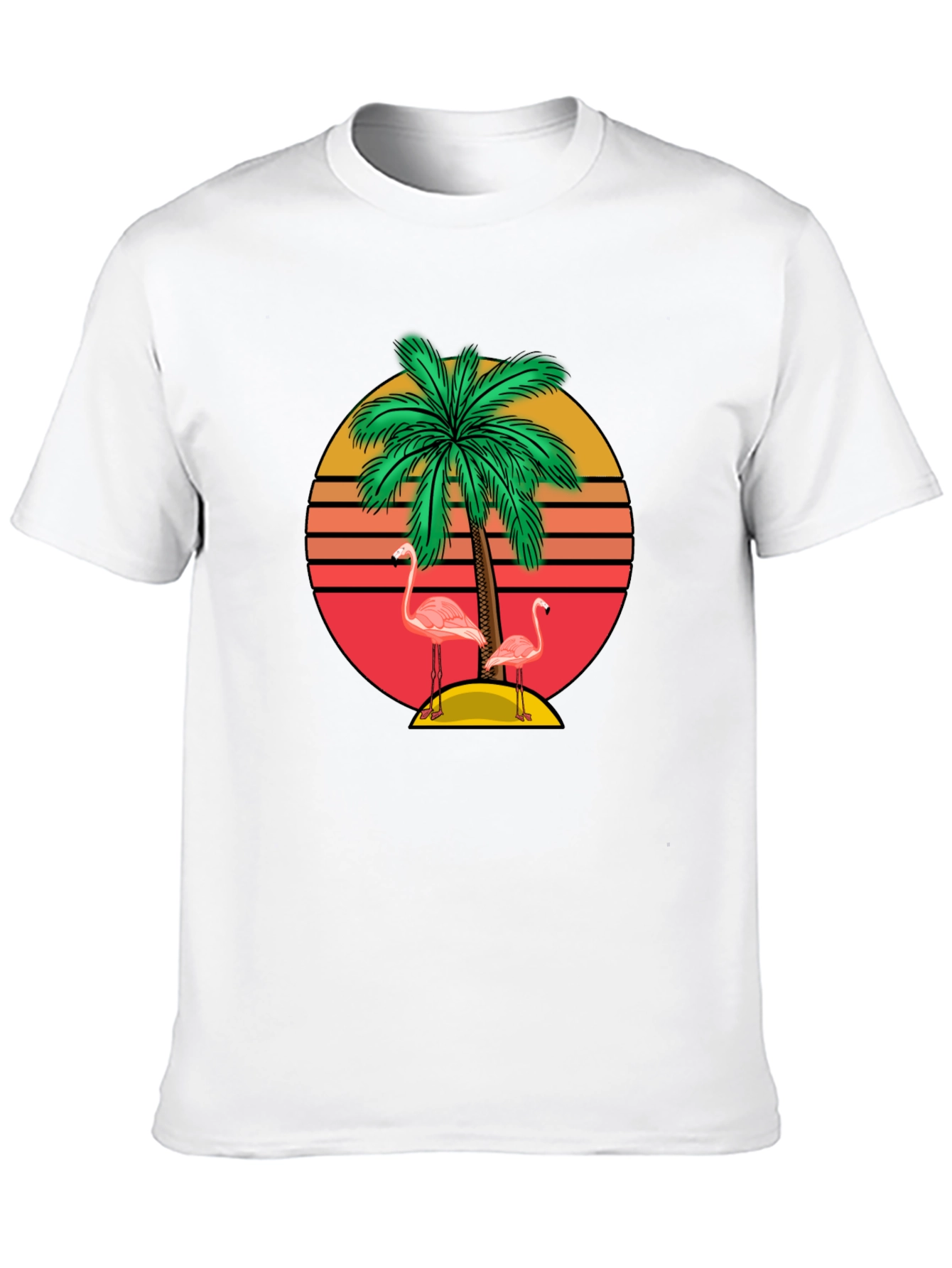 Retro Flamingo Palm Tee