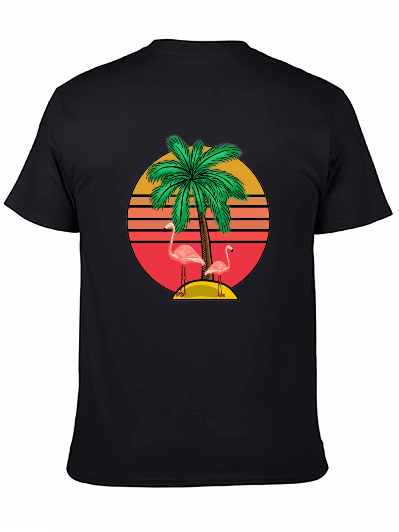 Retro Flamingo Palm Tee