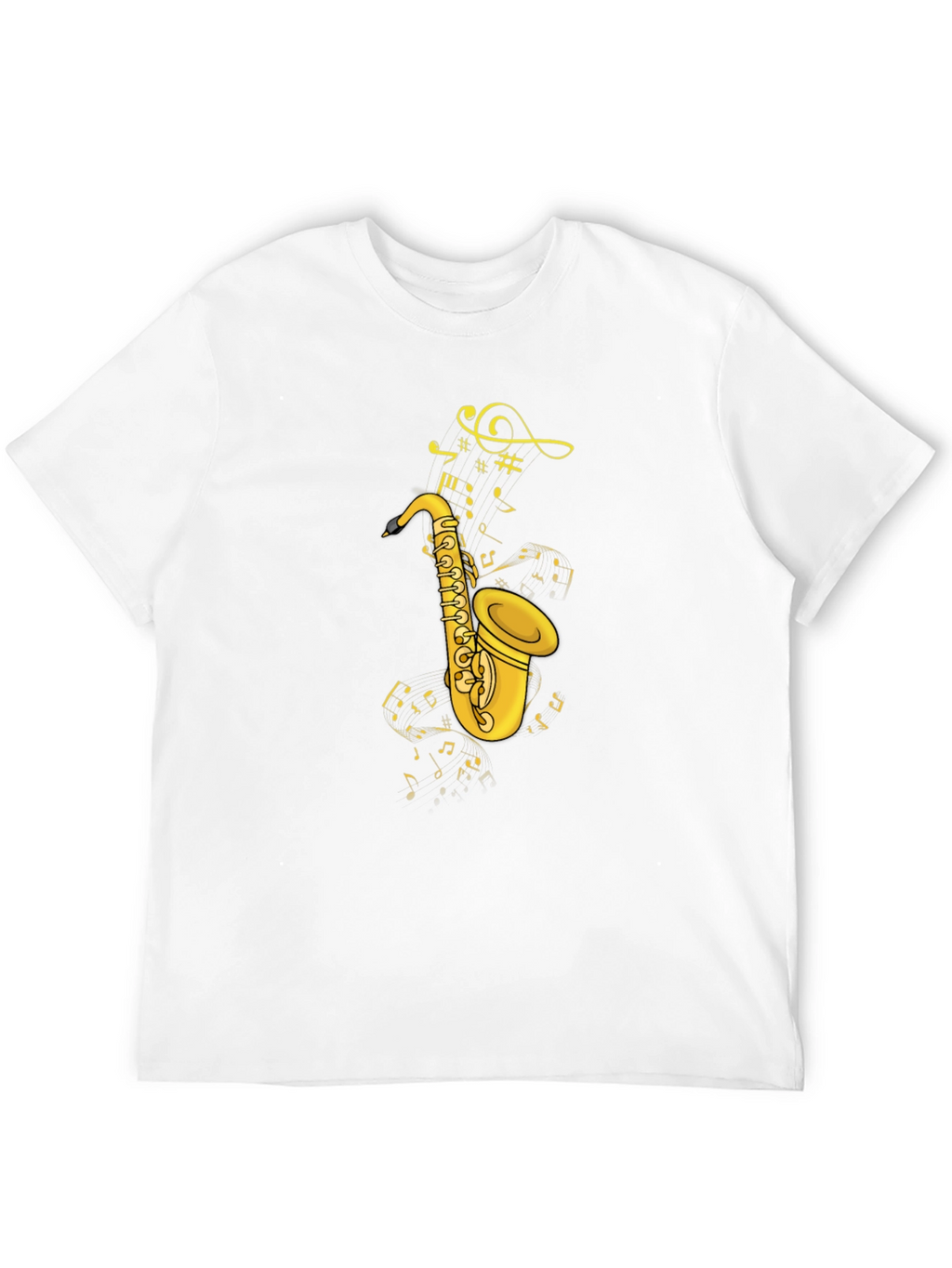 Saxophone & Notes Graphic Tee - Black
