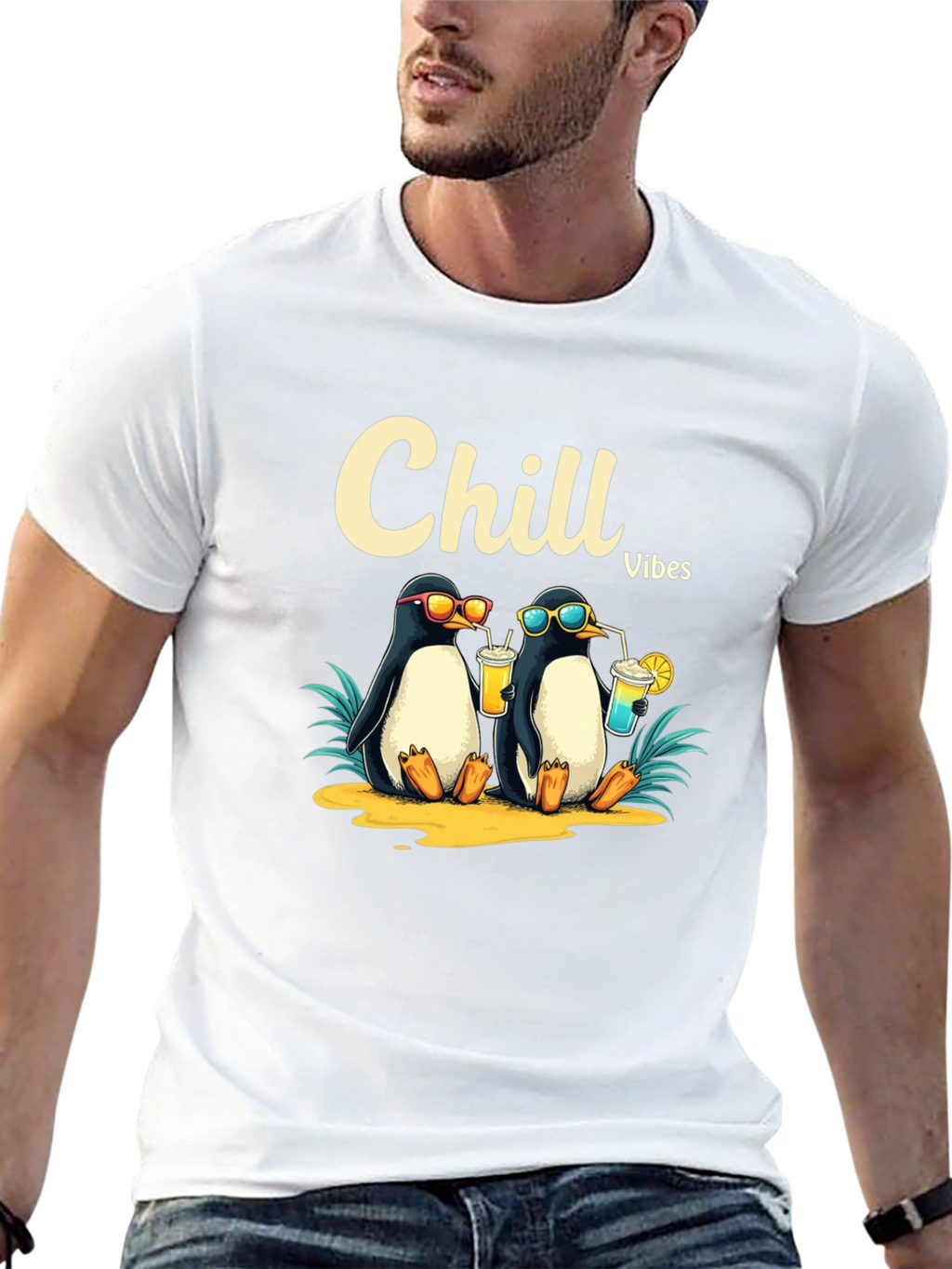 Chill Vibes Penguin Graphic Tee