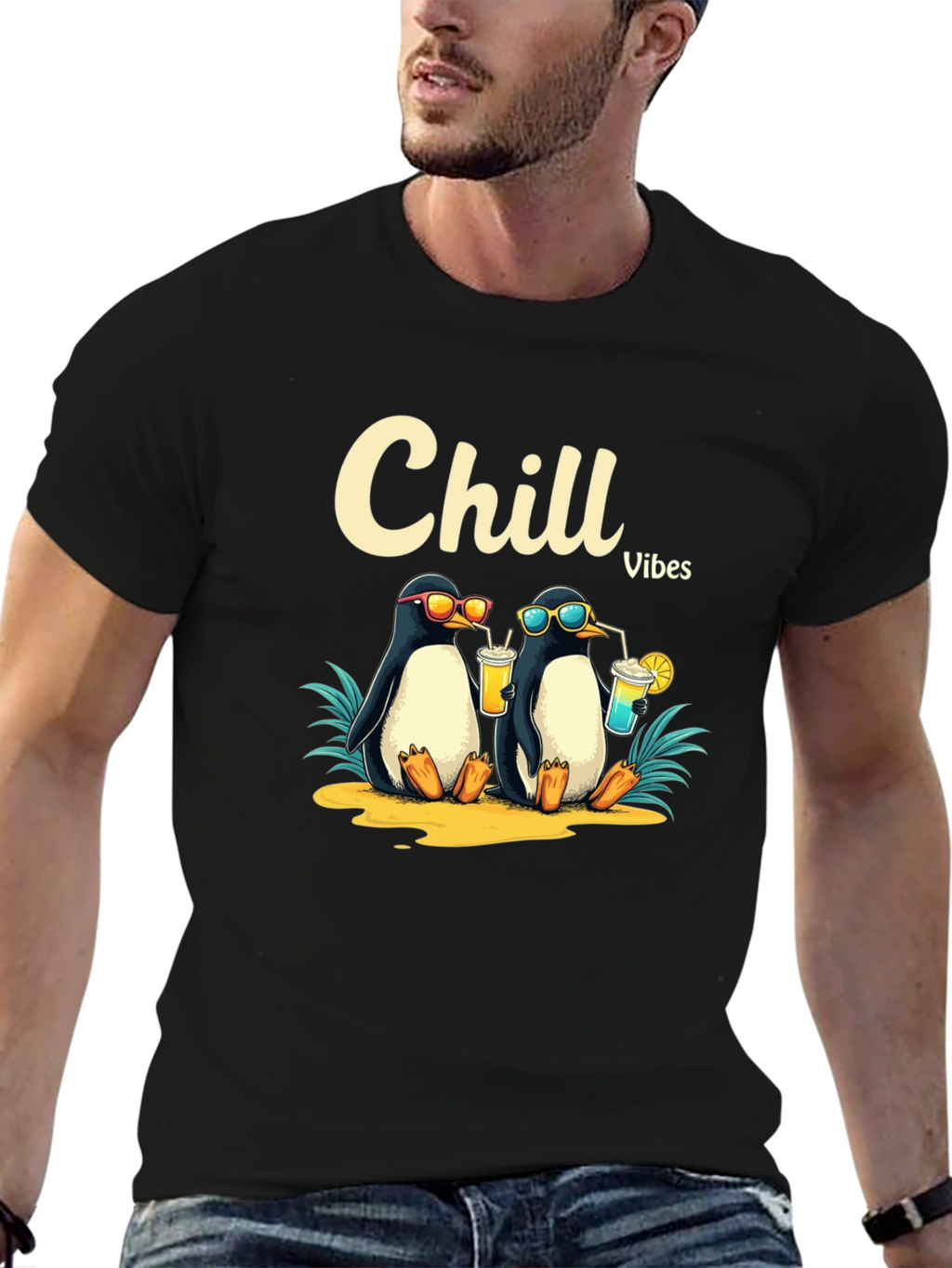 Chill Vibes Penguin Graphic Tee