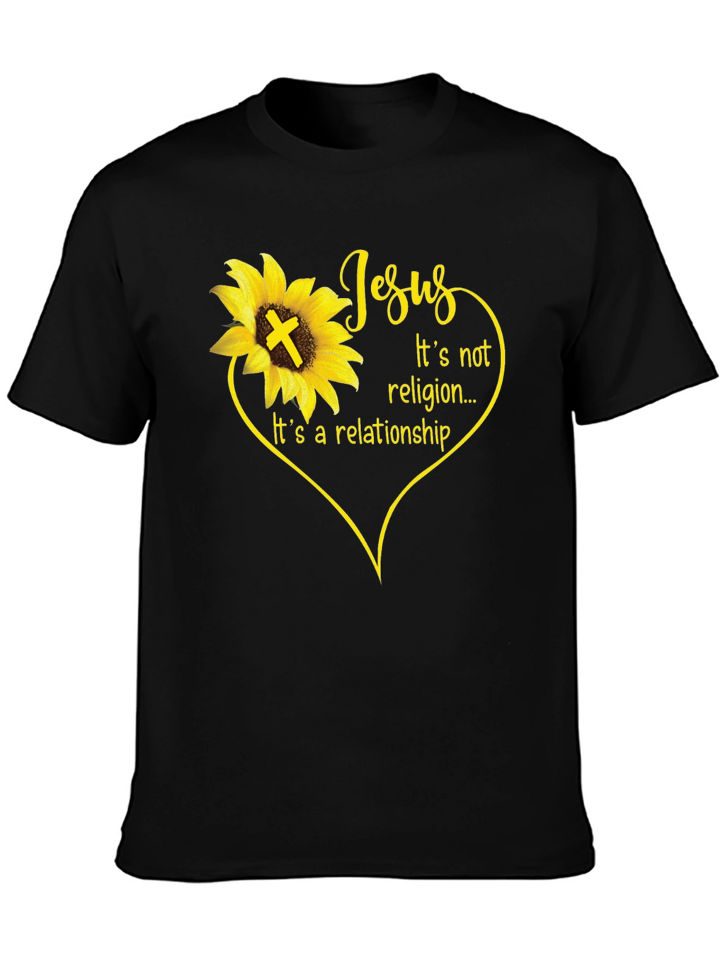 Jesus Sunflower Christian T-Shirt - Its a Relationship