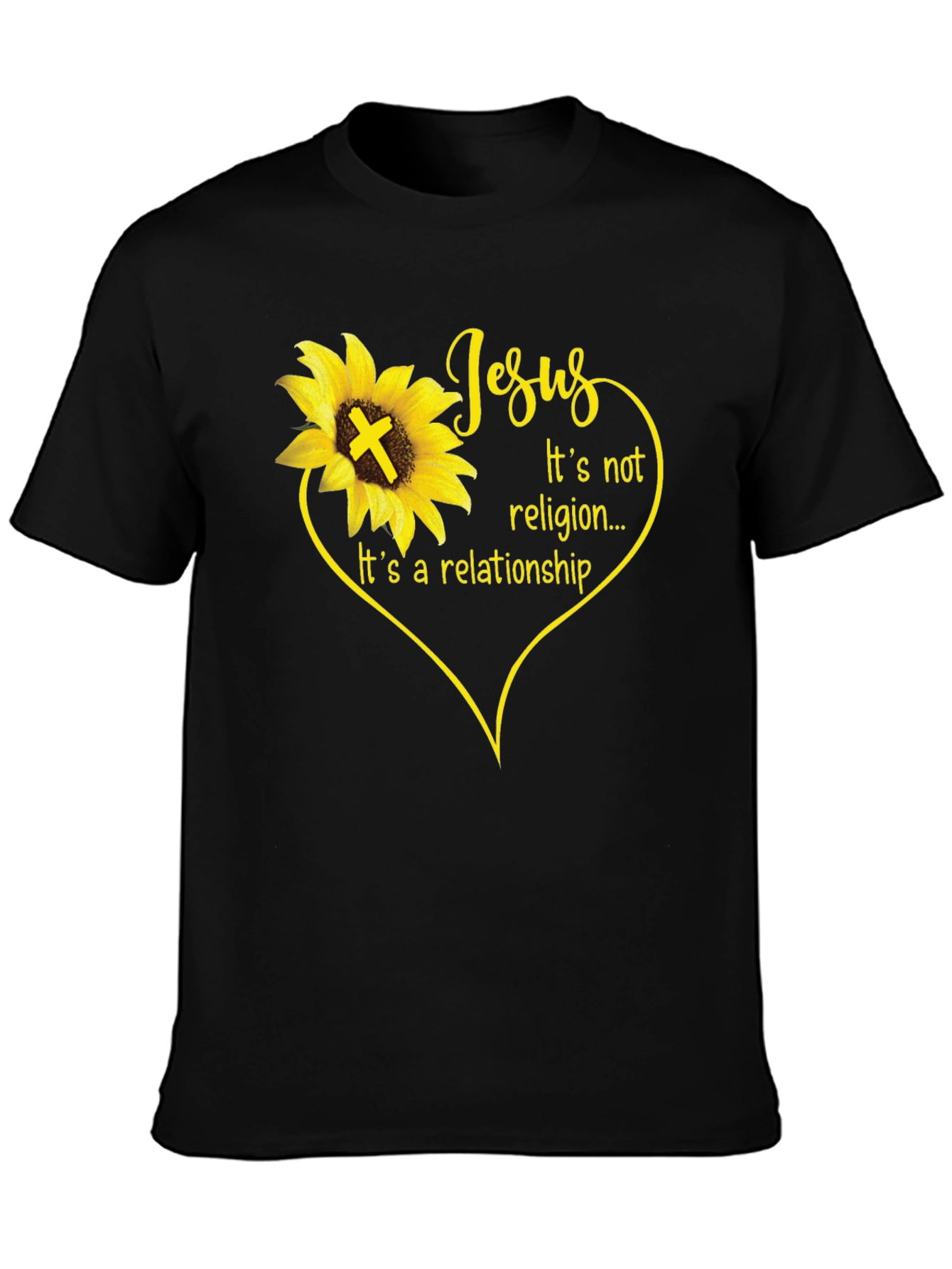 Jesus Sunflower Christian T-Shirt - Its a Relationship