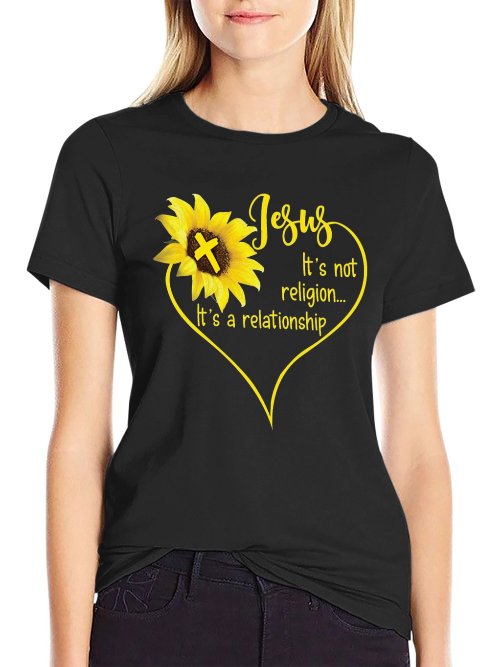 Jesus Sunflower Christian T-Shirt - Its a Relationship