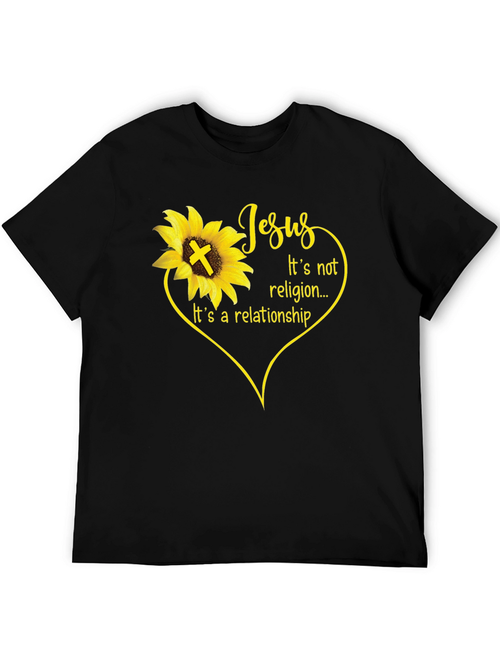 Jesus Sunflower Christian T-Shirt - Its a Relationship