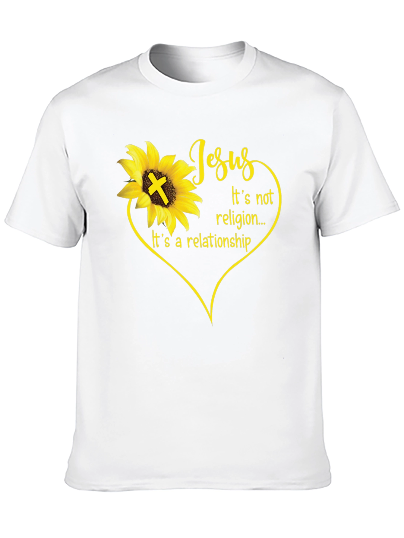 Jesus Sunflower Christian T-Shirt - Its a Relationship