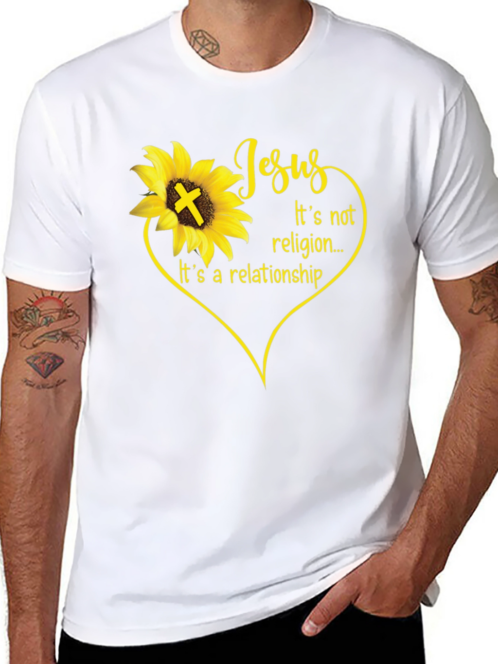 Jesus Sunflower Christian T-Shirt - Its a Relationship
