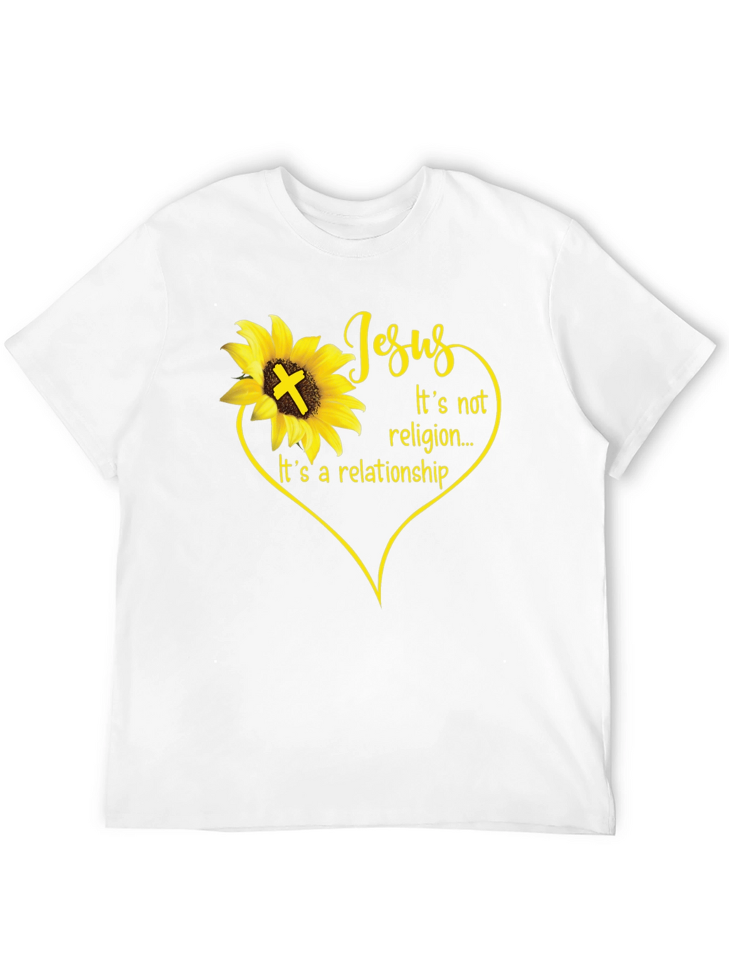 Jesus Sunflower Christian T-Shirt - Its a Relationship